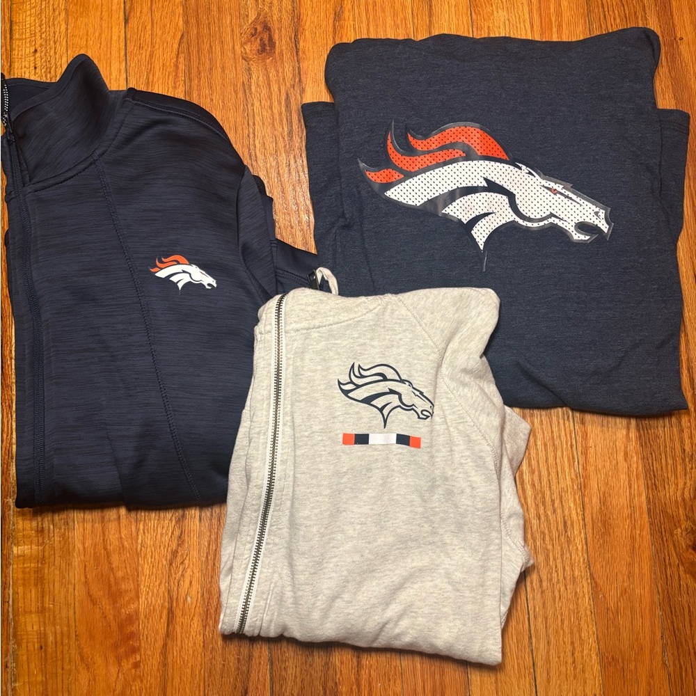 Denver Broncos- Jacker, Nike Sweatshirt, Hooded Shirt Bundle